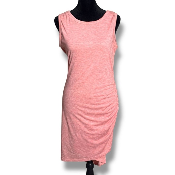BTFBM Crewneck Rouched Side Pink Sleeveless Mini Dress - Picture 4 of 16